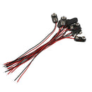 10 x PP3 9V Battery Connector Clip Hard Wearing ABS Tinned Wire Leads 150mm Y3F4