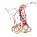 10pcs 20mm Piezo Elements Buzzer Sounder Sensor Trigger Drum Disc+ wire copper F