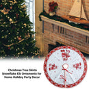 Christmas Tree Skirts Snowflake Elk Ornaments for Home Holiday Party Decor