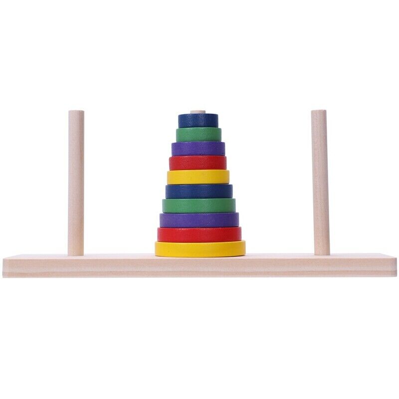 Wooden Colorful Ten-storey Tower of Logic Puzzle Brain Teaser Intellectual  H7K8