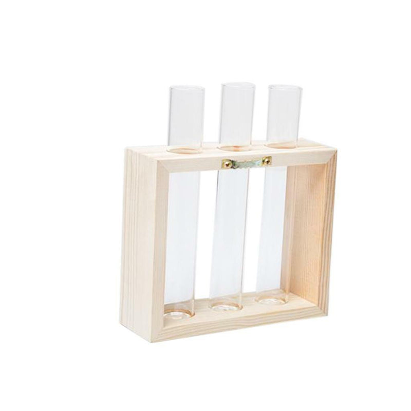 Wall Hanging Flower Vase Bottle in Wood Stand Terrarium Home Party Wedding Decor