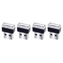 4pcs Mini USB LED Car Ambient Light Auto Interior Lighting Decorative Lamp A