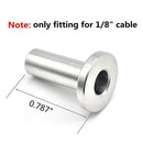 1X(Stainless Steel Protector Sleeves For 1/8 Inch Cable Railing , Wood Post