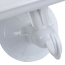 White Hard Plastic Soap Tray Dish Holder w Hook Suction Cup