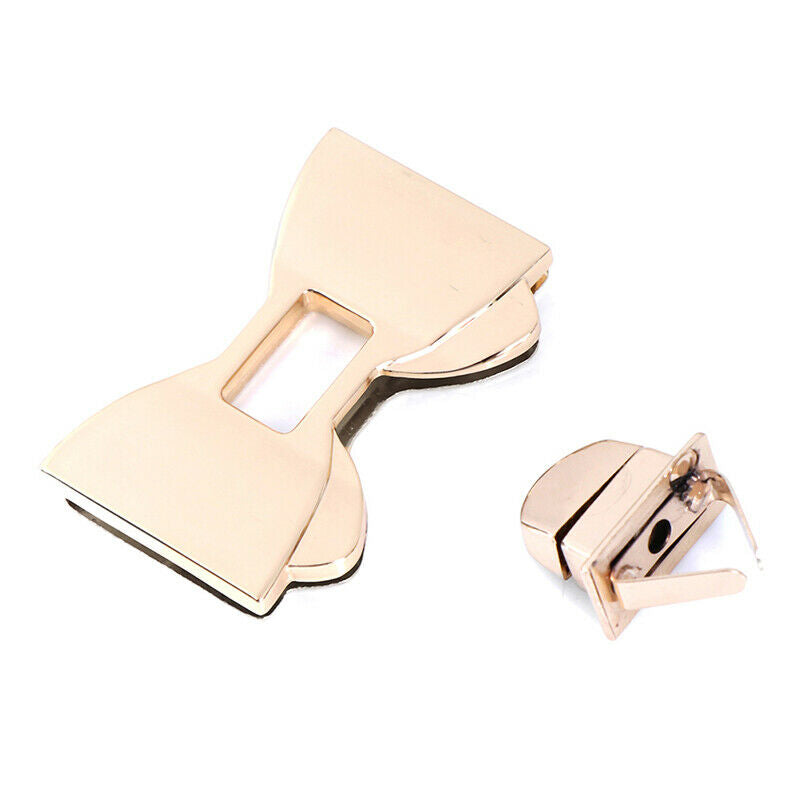 Bowknot Shape Clasp Turn Locks Twist Lock DIY Handbag Bag Hardware Accesso Bj