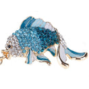 Women Lady Handbag Pendant Charming Rhinestone Fish Carp Metal Keychain Keyring