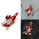 Red Wine Cup Wine Bottle Shape Pin Brooches For Women Men Hats Suit AccessoSEAU