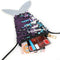 3pcs/set Shining Sequin School Backpack Women Rabbit Ear Purse Bags (Blue)