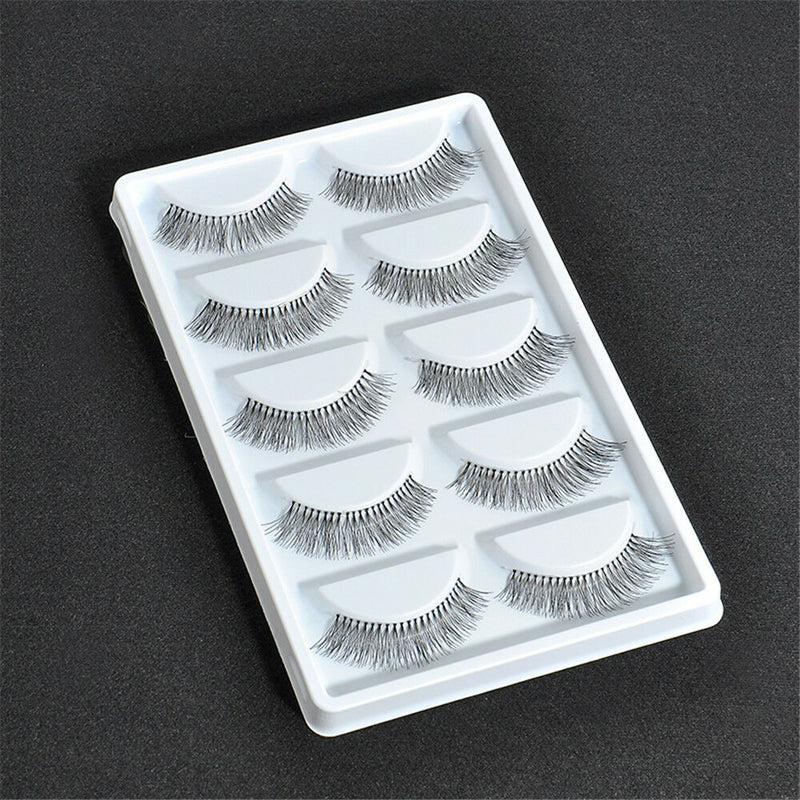 5 Pairs Women's Natural Sparse Cross Eye Lashes Extension Makeup False Eyelashes