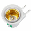 Button On-off Control E27 LED Socket To EU Plug Adapter Lamps Light Bulb Ho H6G8