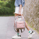Nylon Waterproof Women Girl Laptop Backpack Travel Shoulder Handbags (Grey)