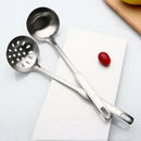 2pcs Stainless Steel Kitchen Utensils Soup Ladle Colander Spoon Cooking Tools