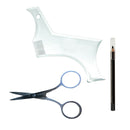 Beard Mustache Facial Hair Trimming Shaping Comb Stencil Template W/ Scissor
