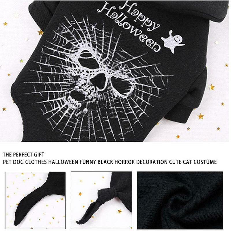 Puppy Dog Clothes Apparel Pet Party Black Horror Hoodie Coat Party Cute Costume