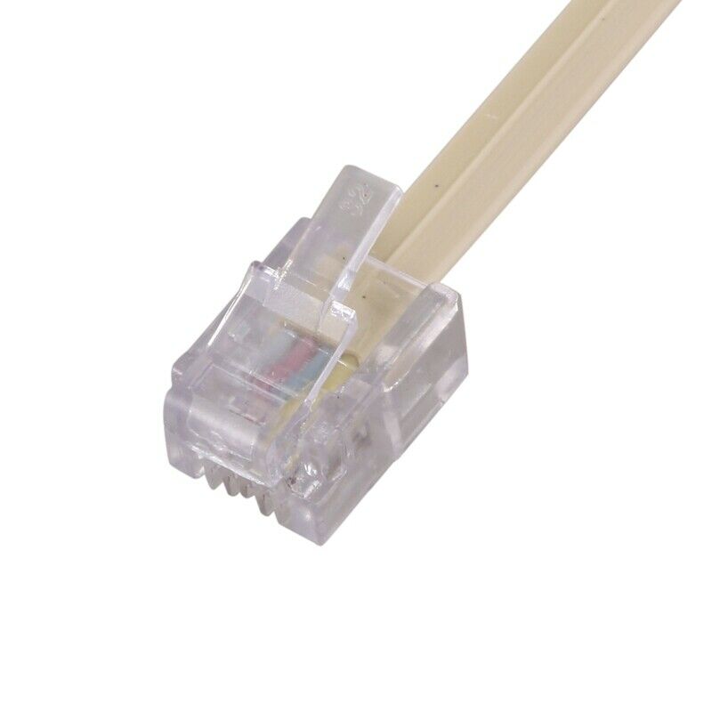 5X(RJ11 6P4C 2 Way Outlet Telephone Jack Line Splitter Adapter Beige G2Y3)