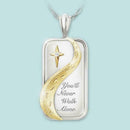 You Will Never Walk Alone Letter Couple Square Necklace Womens Pendant Jewe C9E5