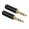 2 Pcs Audio 3.5 mm Male Plug 3 Pole Stereo Connector Earphones Soldering Jack