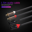 Dual RCA Male Plug to Dual XLR 3Pin Male Audio Extension Cable for Microphone
