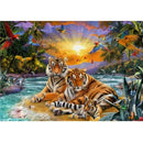 Tiger Family Full Drill 5D Diamond Embroidery Painting Cross Stitch Kit Cra W1J4