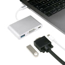 New Type-C To VGA PD USB C Hub Adapter Dock For Type-c