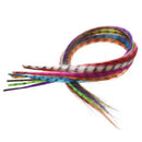Set 10 Colors Grizzly Synthetic Feather Hair Extensions + Beads E8C8