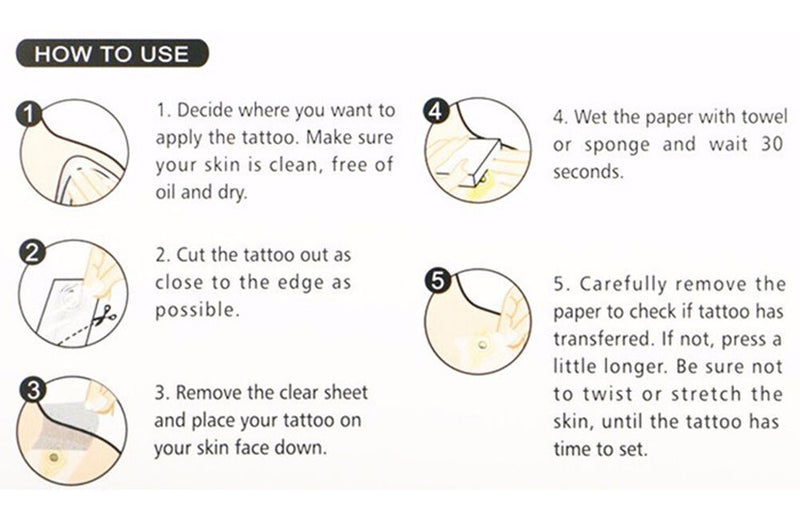 Fashion Hollow Solid Black Five-point Star Waterproof Temporary Tattoo Sticke Bj