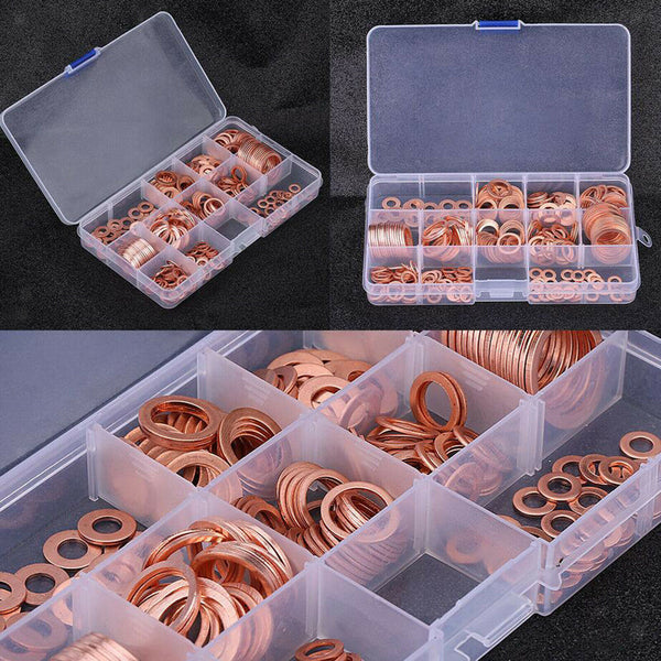 280pcs Assorted Solid Copper Car Engine Crush Washers Gasket