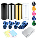Guitar String Stainless Steel/Glass Finger Slider Picks Cloth Kit Multi Option