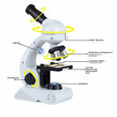Microscope For Kids Science Kit, Beginner's Microscope Kit Blue/White With