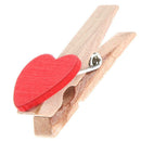 50pcs Mini Red Love Heart Wooden Clip Long Photos Peg Memo Clips Ornaments