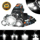 T6 COB LED Headlamp USB Rechargeable Headlight 3 Lighting Modes Head Torch