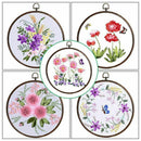 3 Pieces 5.3 inch Round Embroidery Hoops Bulk Imitated Wood Circle Cross St