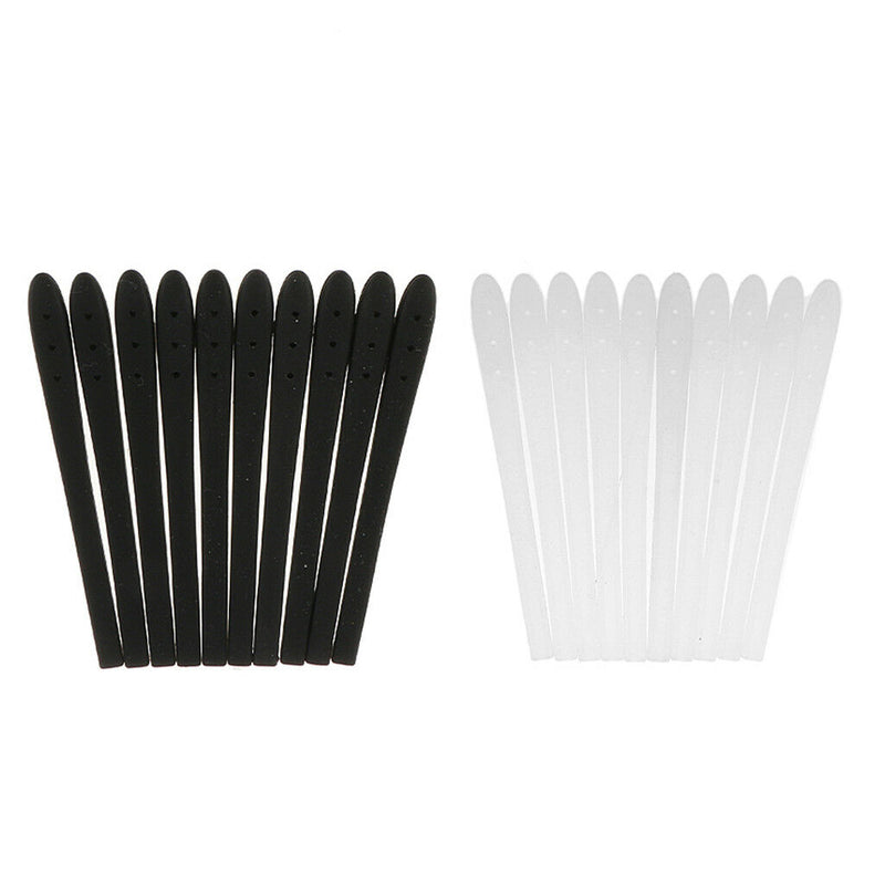 10x Expandable Silicone Eyeglasses End Tips Ear Sock Tubes Replacement White