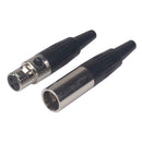 3 Pin Male + Female XLR Mini Connectors Small XLR Mic Audio Plugs for Microphone