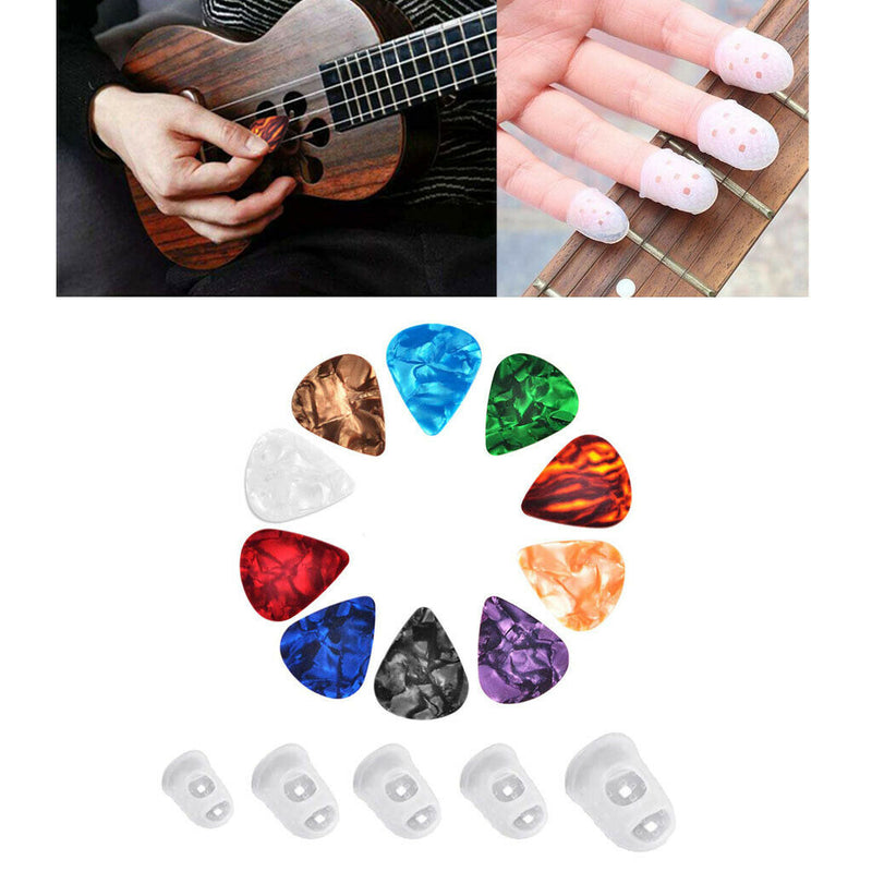 Celluloid Guitar Picks 10 Pack Guitar Plectrum 0.46mm Thin in Metal Case with 5