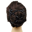 Women Magic Variety Hair Comb Imitation Wood Double Row M9S4 In Bead Change Y7Q4