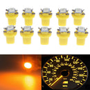 10x Car T5 B8.5D 5050 Dashboard Instrument Speed LED Light Bulb Lamp 12V Yello3C