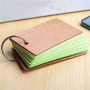 6 Pieces Multicolor Kraft Paper Binder Ring Easy Flip Study Card Cards Z1M4
