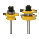 2pcs 1/4'' Shank Tongue and Groove Router Bit Set Durable Rotary Power Tools