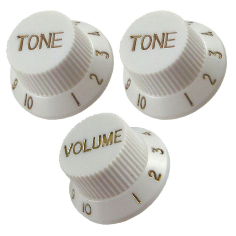 1 Volume & 2 Tone Control Switch Knobs for ST Sq Electric Guitar White