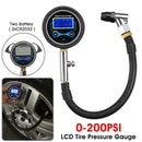 Digital LCD Tyre Tire Air Pump Pressure Gauge Tester 0-200PSI Car Motorcycle bvc