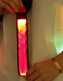 Nylon Fabric LED Wristband Lighting Slap Wrap Armband, Red U1O9