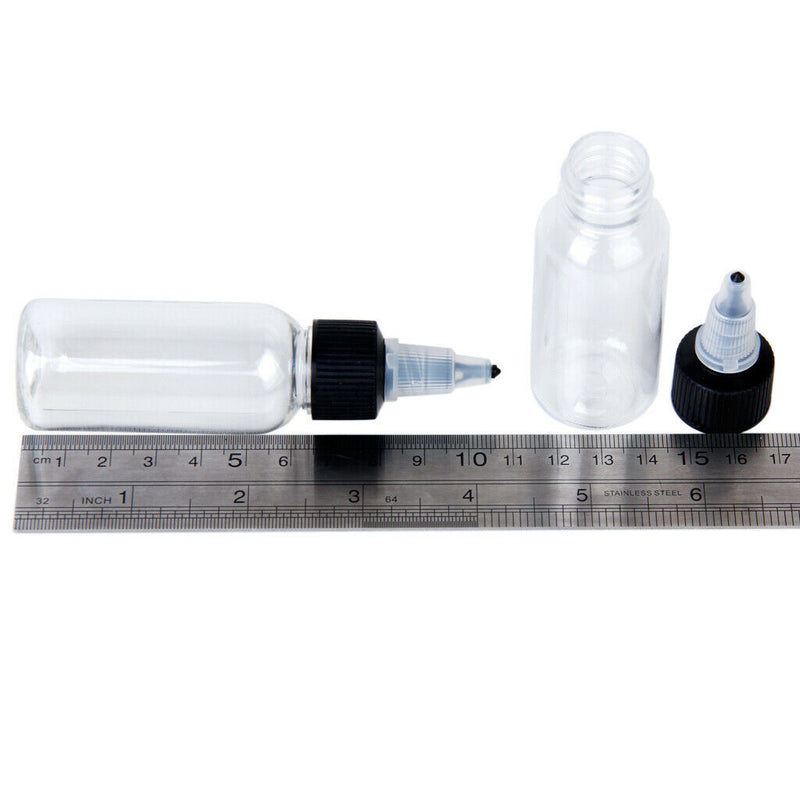 10x Empty  Bottles W/ Twist Cap for Shampoo Paint Green Soap 30ml