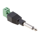 5x 6.35mm 1/4" Audio Mono Male to 90 Degree 2 Screw Terminal Female Converter