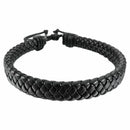 Men's Leather Bracelet Magnetic Clasp Cuff Rope Black Surfer Wrap Adjustable HOT