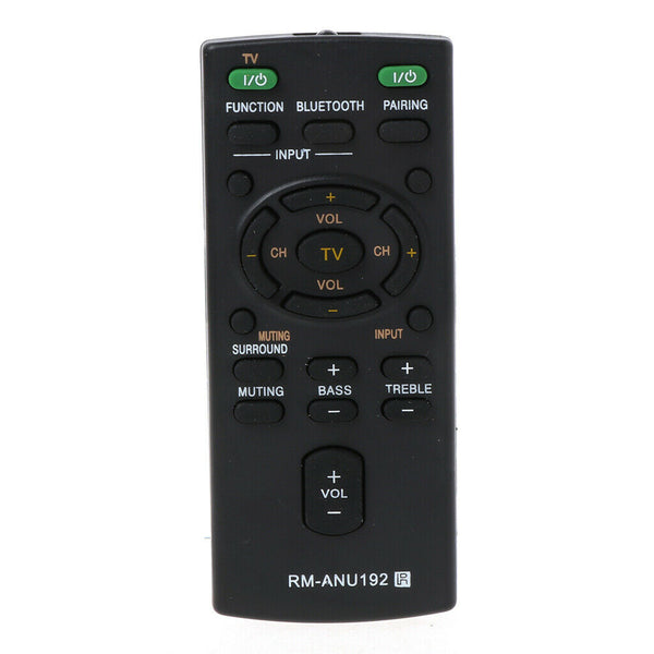 RM-ANU192 Remote Control for Sony Smart LCD LED TV HT-CT60BT SA-CT60BT SA-CT60