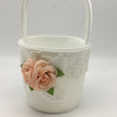 Wedding Ring Pillow Cushion with Flower Basket Ring Bearer for Beach Wedding