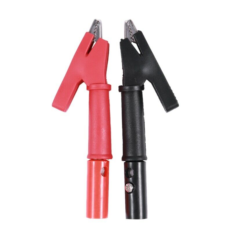 Pair Insulated Alligator Clip Test Lead Crocodile Clamps with Banana Plug P7L2