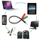 3.5mm Male to 2 Female Jack Audio Mic Headset Splitter Cable Adapter Convertor E
