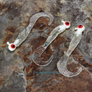 17pcs Fishing Lure Lead Jig Head Hook Grub Worm Soft Baits Shads Silicone Tackle